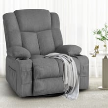Hannah Corduroy Heated Massage Swivel Recliner Chair